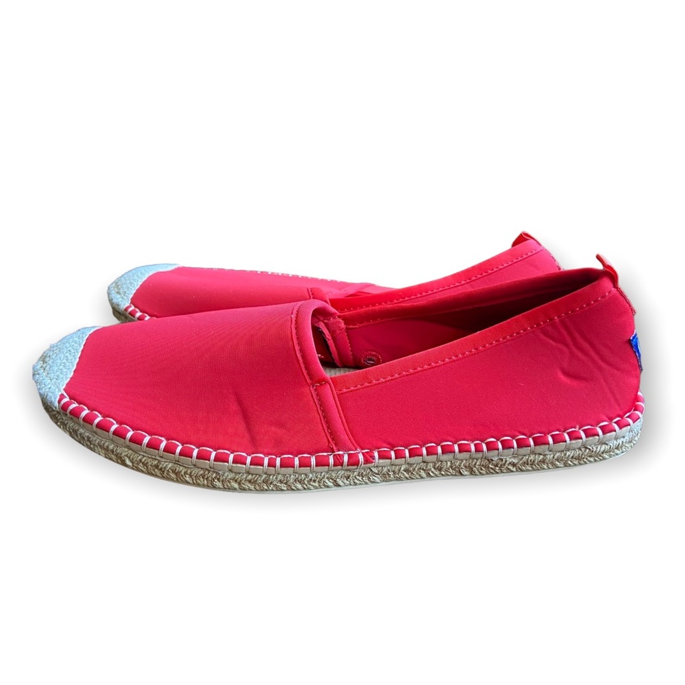 Sea Star Beachwear Shoes Red Crochet Neoprene Espadrille Slip On Size 10 - Picture 4 of 11